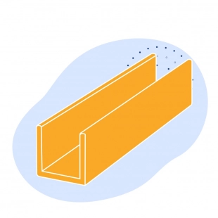 Алюминиевый швеллер 105x225x17.5x1000 мм В95 ГОСТ 8617-2018