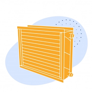 Калорифер паровой 90 кВт±8% 4000 м3/ч 19.42 м2±1.5%